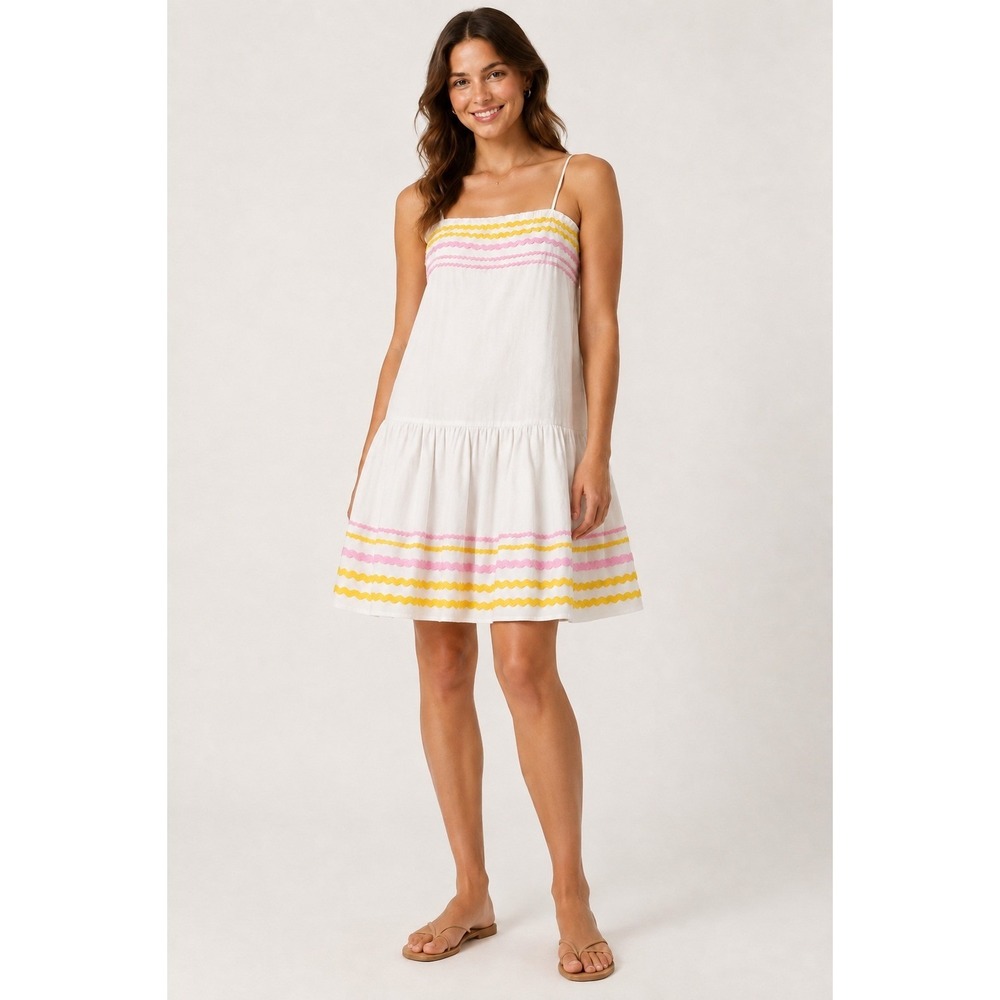 Lisa Marie Fernandez x Target Ric Rac Linen Blend Mini Sundress XS White